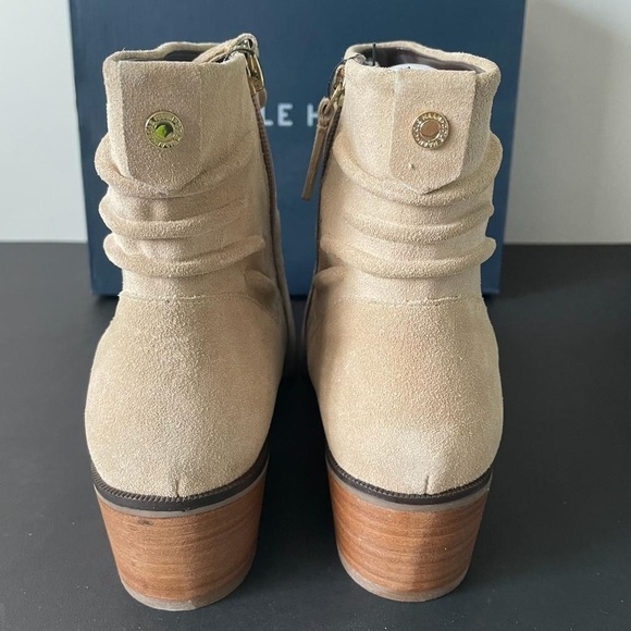 Nib Cole Haan Ankle Booties Maple WR Birch Beige Suede - Picture 7 of 12